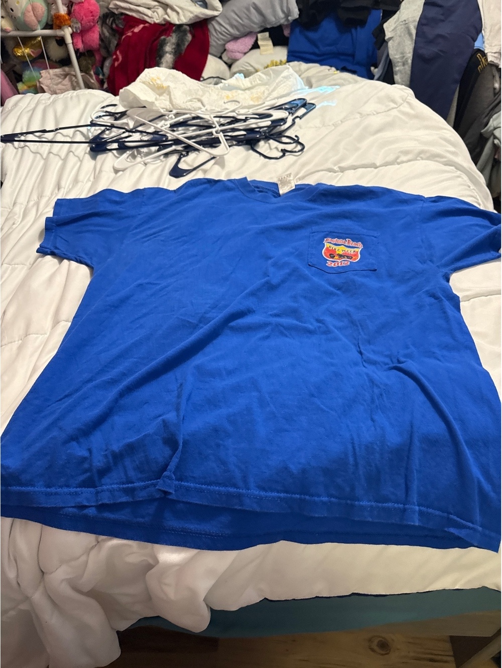 Daytona Beach Bike Week 2012 Blue Cotton T-Shirt Size 2XL